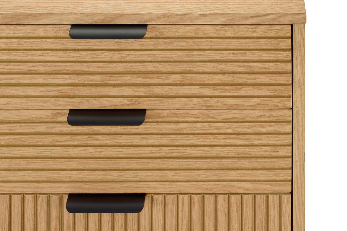 KOMMODE  in 120/80/40 cm  - Eichefarben/Schwarz, Design, Holz/Holzwerkstoff (120/80/40cm) - Livetastic