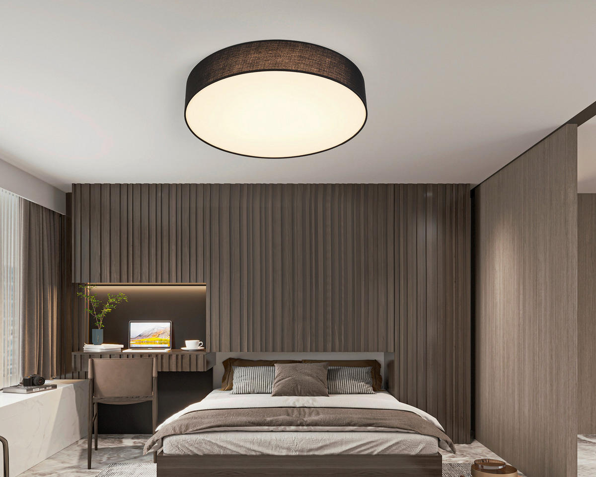 LED-DECKENLEUCHTE 60/11 cm   - Schwarz/Weiß, Trend, Kunststoff/Textil (60/11cm) - Novel