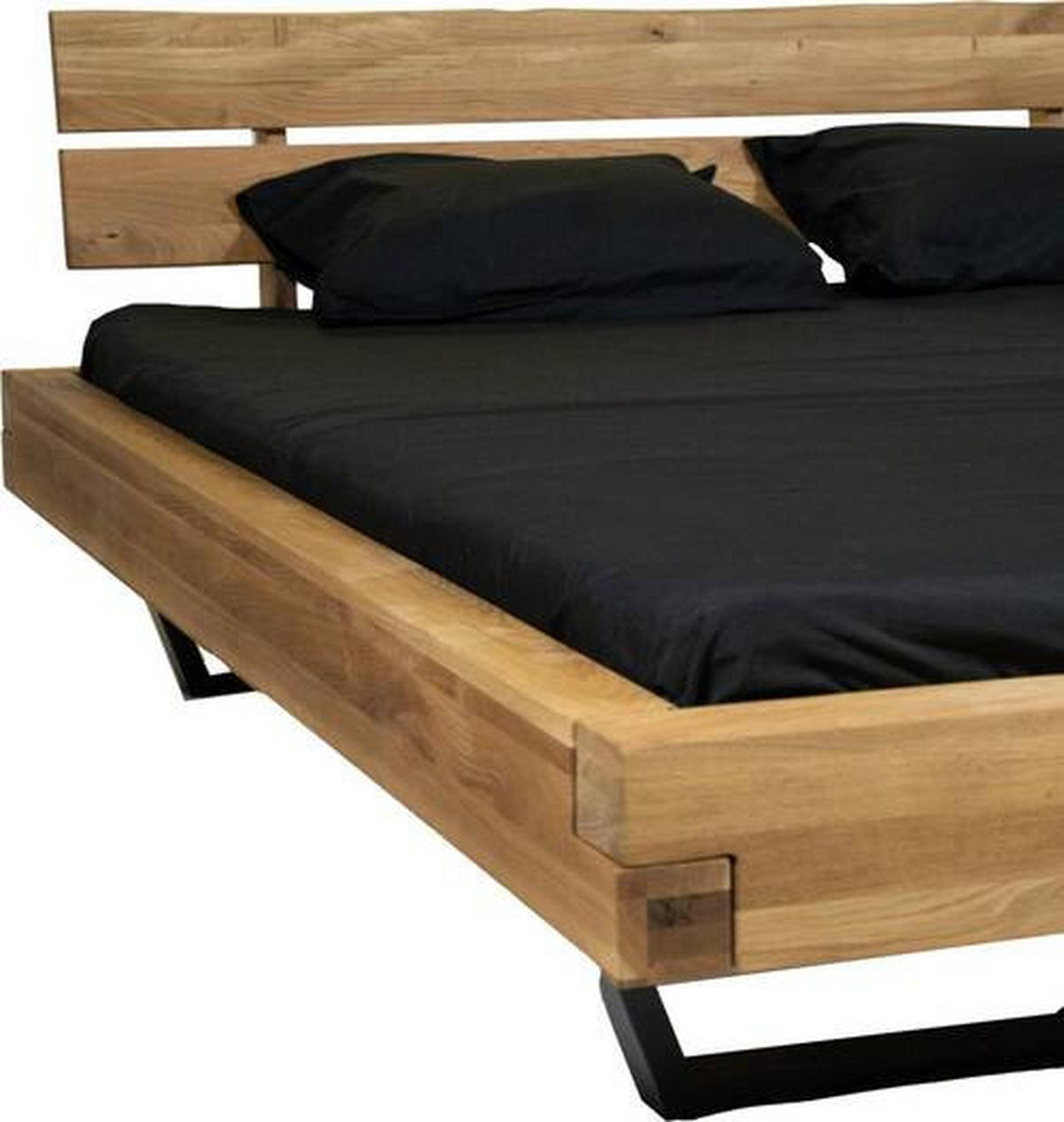 TRÁMOVÁ POSTEL, 140/200 cm barvy dubu - černá/barvy dubu, Natur, kov/dřevo (140/200cm) - Carryhome