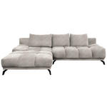 ECKSOFA in Chenille Sandfarben  - Sandfarben/Schwarz, MODERN, Textil/Metall (182/290cm) - Hom`in