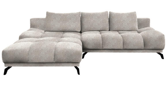 ECKSOFA in Chenille Sandfarben  - Sandfarben/Schwarz, MODERN, Textil/Metall (182/290cm) - Hom`in