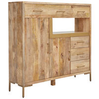 HIGHBOARD Valencia  in 135/132/40 cm  - Goldfarben/Naturfarben, Natur, Holz/Metall (135/132/40cm) - MID.YOU