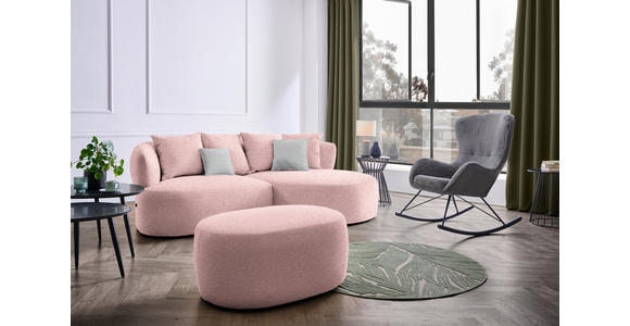 ECKSOFA in Flachgewebe Altrosa  - Schwarz/Altrosa, MODERN, Kunststoff/Textil (235/166cm) - Hom`in