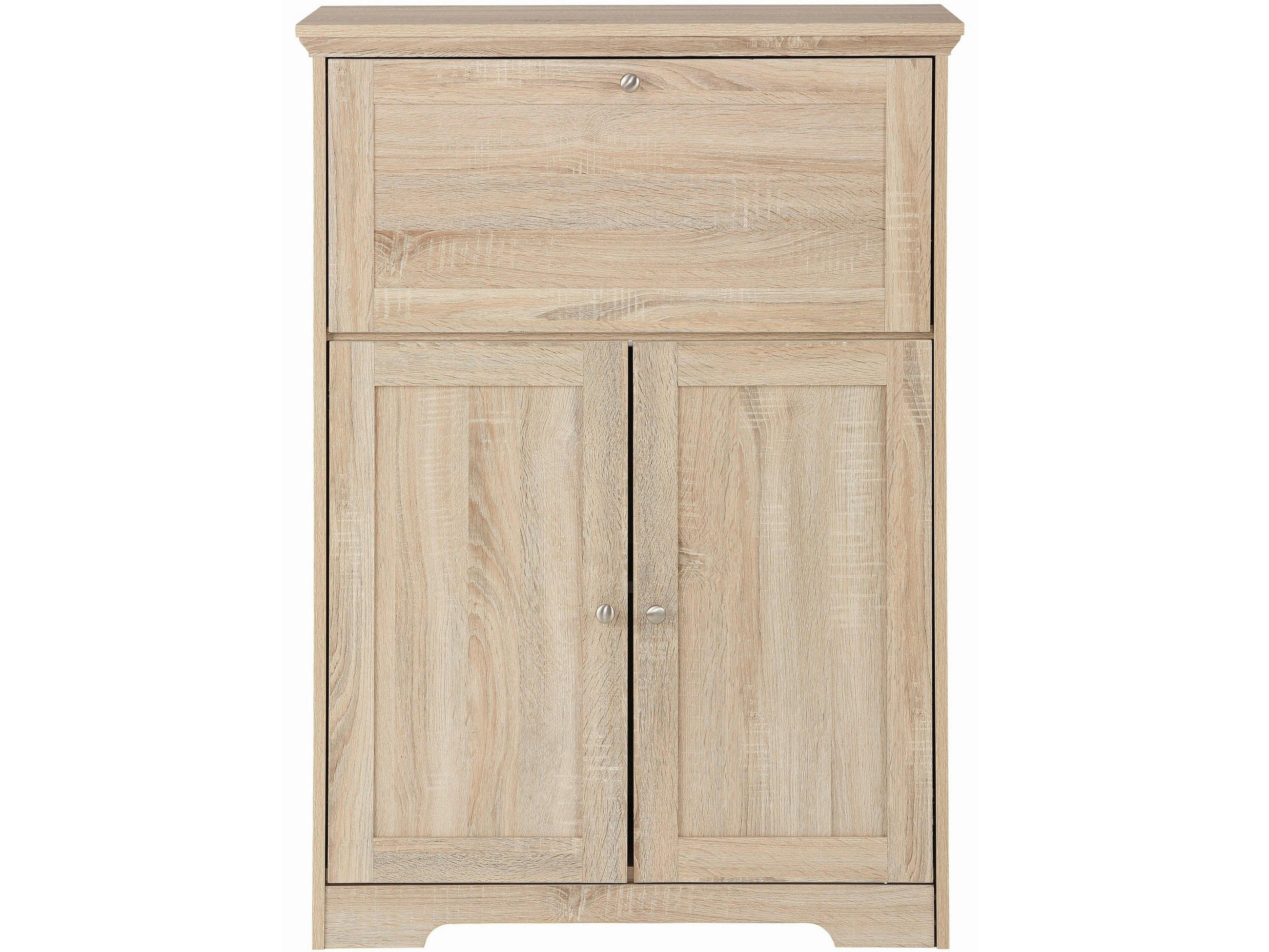 SEKRETÄR  in Eichefarben  - Eichefarben/Silberfarben, Design, Holzwerkstoff/Metall (81/116/39cm) - Livetastic