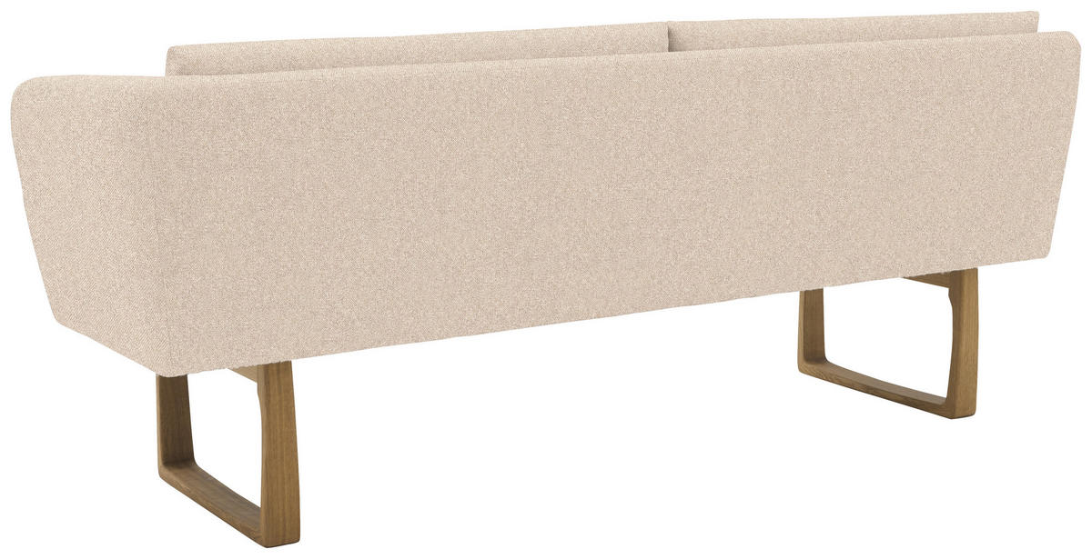 SITZBANK 224/91/69 cm Flachgewebe Beige massiv Holz  - Eichefarben/Beige, Design, Holz/Textil (224/91/69cm) - Valnatura