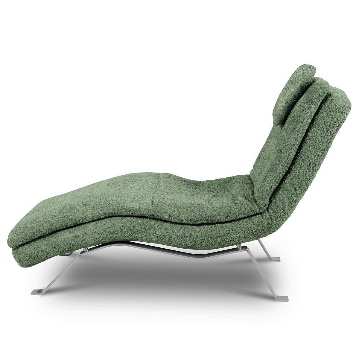 RELAXLIEGE Bouclé Pastellgrün  - Pastellgrün/Silberfarben, Design, Textil/Metall (65/95/171cm) - Celina Home