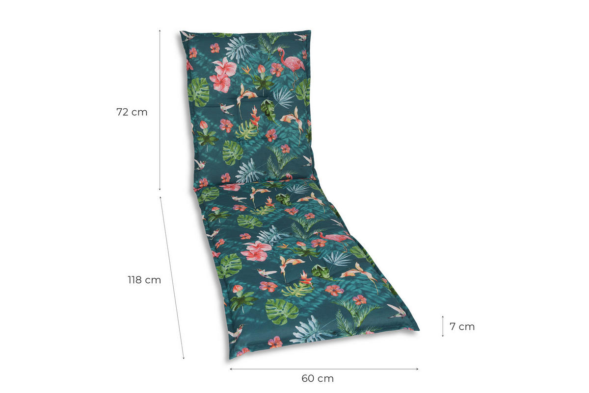 LIEGENAUFLAGE Flamingo  - Blau/Rosa, Basics, Textil (60/7/190cm)