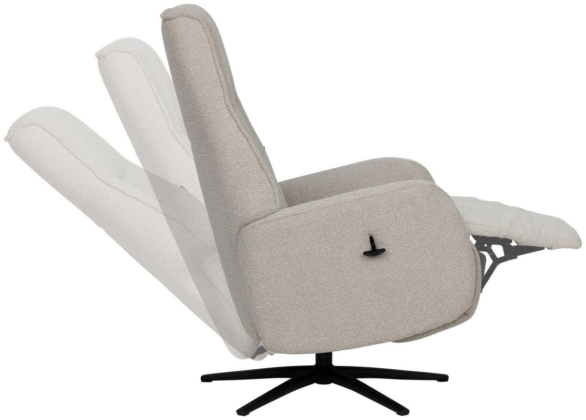 RELAXSESSEL Webstoff    - Beige/Schwarz, Design, Holz/Textil (77/112/86cm) - Livetastic