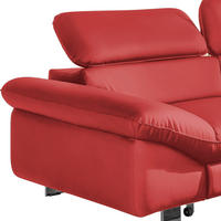 WOHNLANDSCHAFT in Lederlook Rot  - Chromfarben/Rot, Modern, Textil/Metall (266/214cm) - MID.YOU