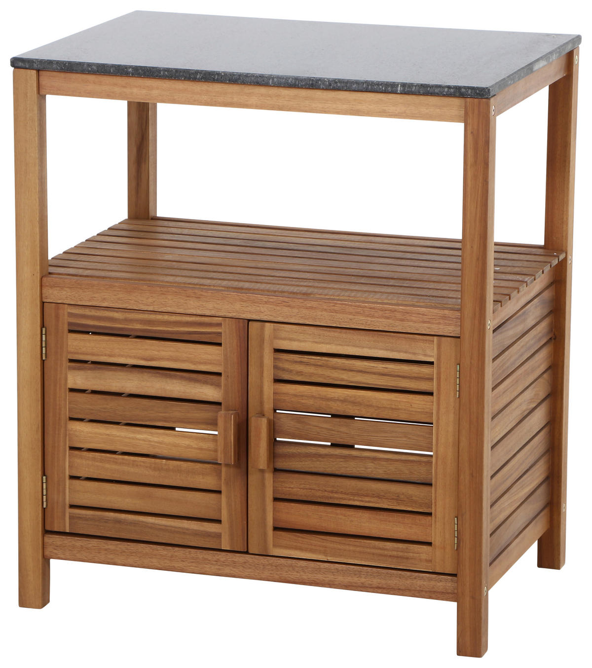 OUTDOORKÜCHE - Dunkelgrau/Naturfarben, Basics, Holz/Stein (100/87/156cm) - Siena Garden