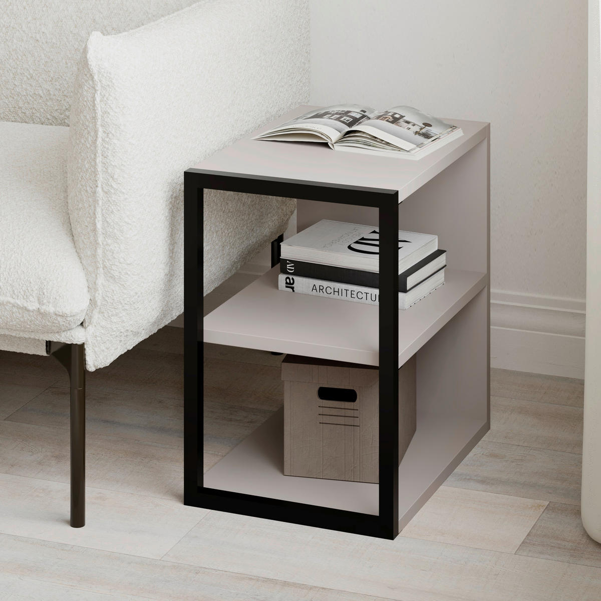 BEISTELLTISCH 42/30/45 cm Mokka rechteckig  - Mokka, Design, Holzwerkstoff/Metall (42/30/45cm) - Livetastic