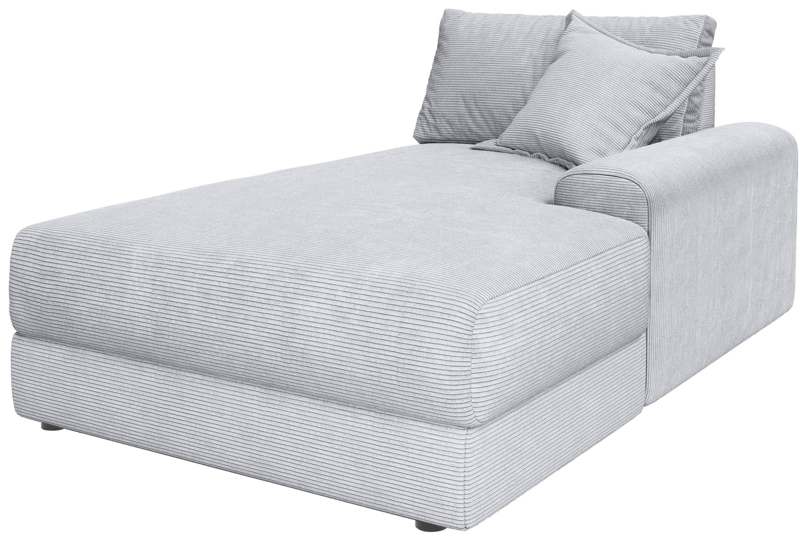 BIGSOFA Cord Hellgrau  - Hellgrau/Schwarz, MODERN, Kunststoff/Textil (117/93/190cm) - Carryhome