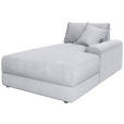 BIGSOFA Cord Hellgrau  - Hellgrau/Schwarz, MODERN, Kunststoff/Textil (117/93/190cm) - Carryhome