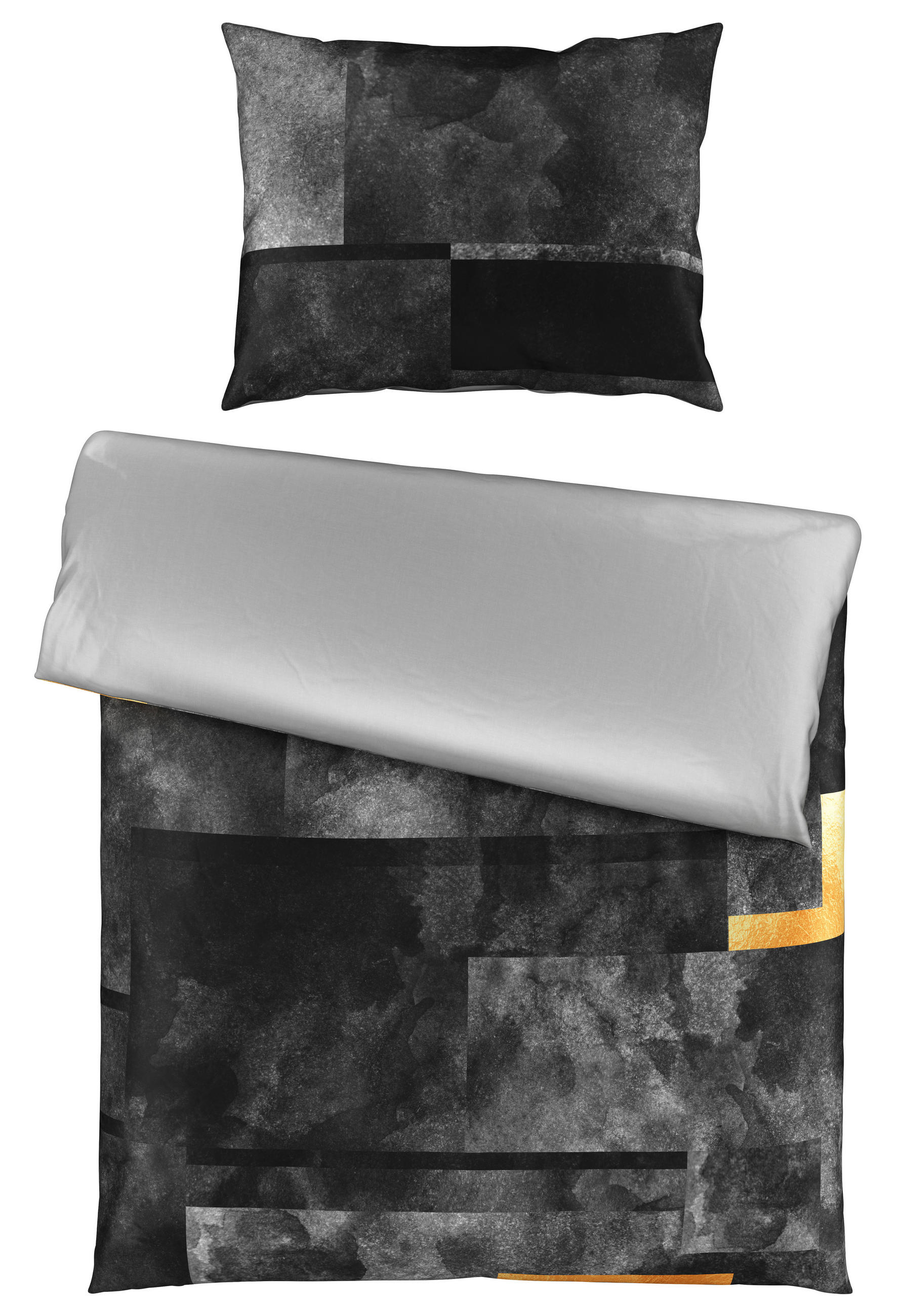 OBOJESTRANSKA POSTELJNINA CIARA 140/200 cm saten siva  - siva, Basics, tekstil (140/200cm) - Esposa