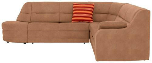 ECKSOFA in Flachgewebe Hellbraun  285/251 cm  - Hellbraun/Schwarz, KONVENTIONELL, Kunststoff/Textil (285/251cm) - Sedda