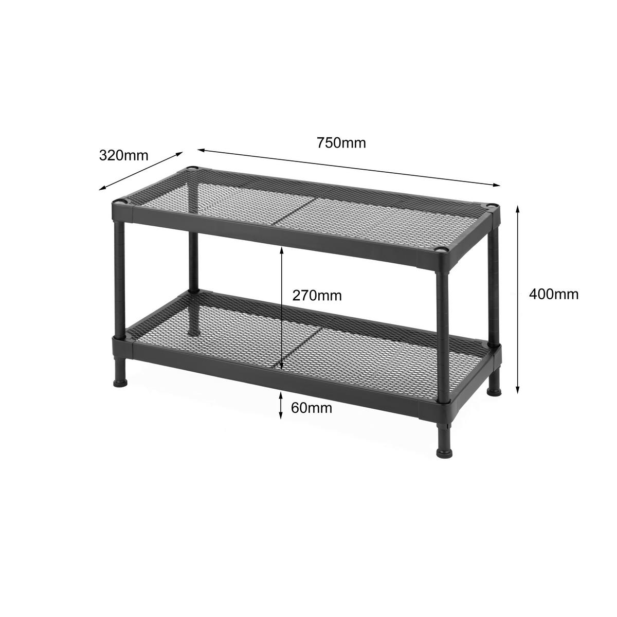 SCHUHREGAL Schwarz  - Schwarz, Design, Kunststoff/Metall (75/40/32cm) - MID.YOU