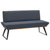 SITZBANK 140/87/64 cm Webstoff Anthrazit, Schwarz, Eichefarben Eiche massiv Metall  - Eichefarben/Anthrazit, Design, Holz/Textil (140/87/64cm) - Voleo