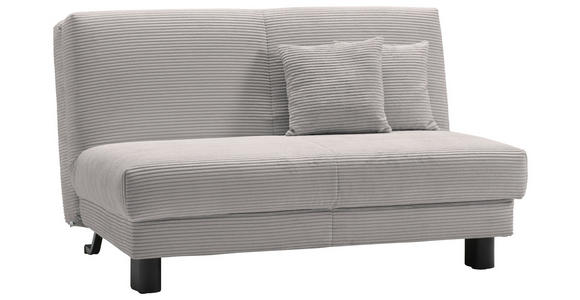 SCHLAFSOFA Cord Hellgrau - Hellgrau/Schwarz, Design, Textil/Metall (145/85/100cm) - Carryhome