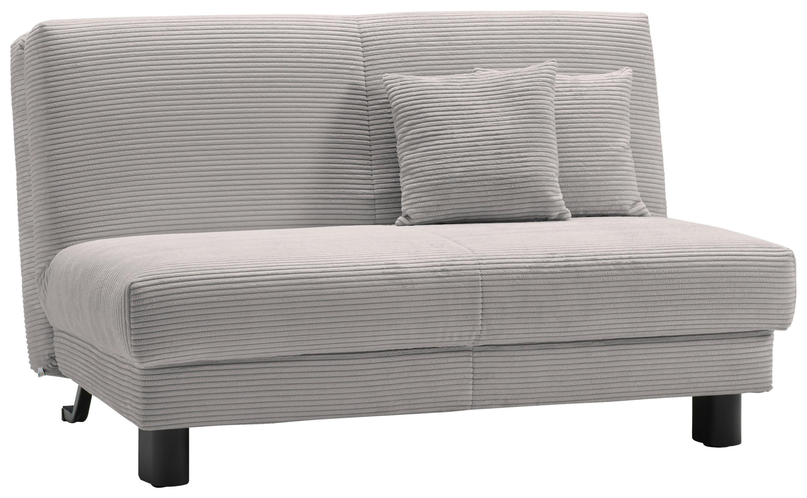 SCHLAFSOFA Cord Hellgrau  - Hellgrau/Schwarz, Design, Textil/Metall (145/85/100cm) - Carryhome