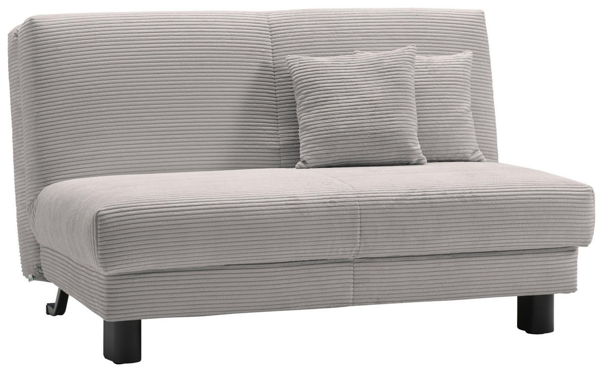 SCHLAFSOFA Cord Hellgrau  - Hellgrau/Schwarz, Design, Textil/Metall (145/85/100cm) - Carryhome