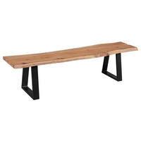 KLOP, les barve akacije  - črna/barve akacije, Design, kovina/les (180/45/40cm) - MID.YOU