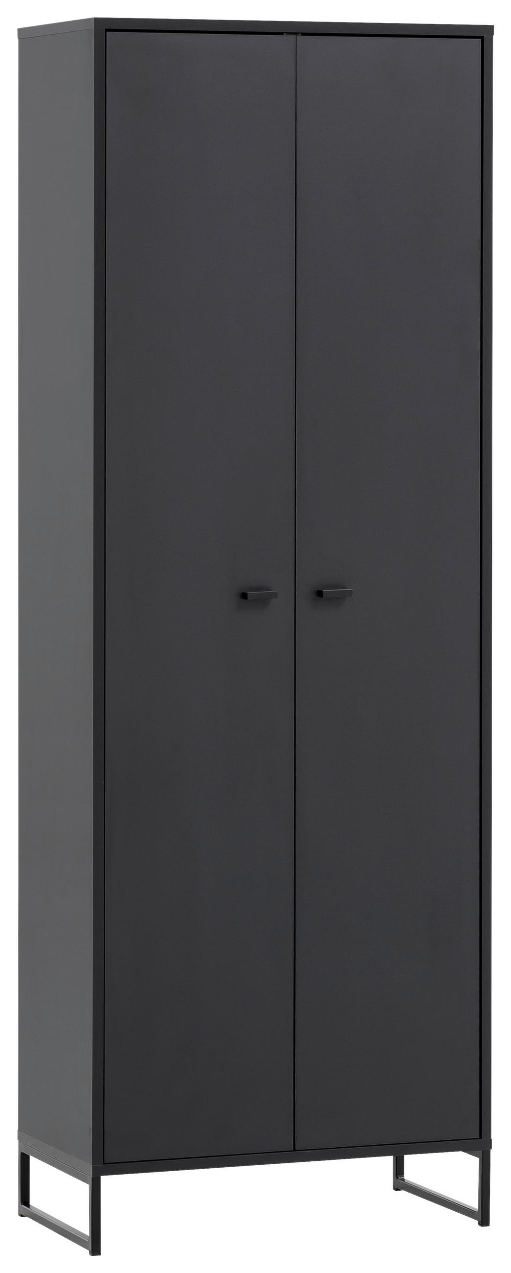 SCHUHSCHRANK Schwarz  - Schwarz, LIFESTYLE, Holzwerkstoff/Metall (60,2/169,7/33,5cm) - MID.YOU