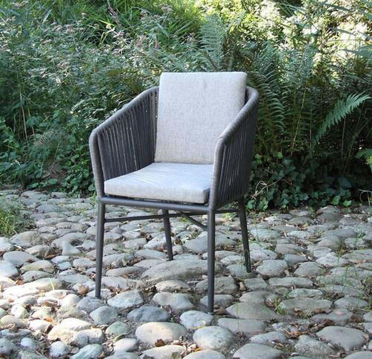 STAPELSESSEL Aluminium Graphitfarben, Grau  - Graphitfarben/Grau, MODERN, Textil/Metall (61/82/63cm) - Ambia Garden