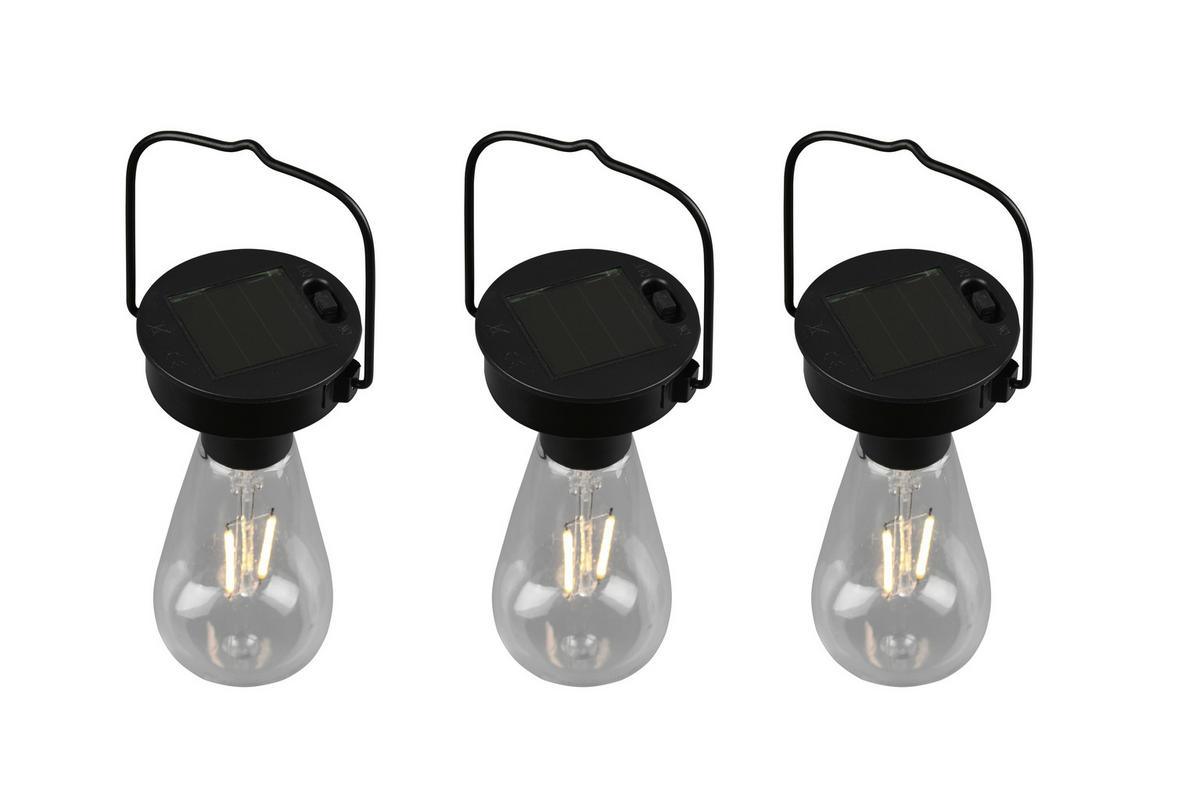 AUßENHÄNGELEUCHTE Campus 7/23,5 cm  - Transparent/Schwarz, Design, Kunststoff/Metall (7/23,5cm)