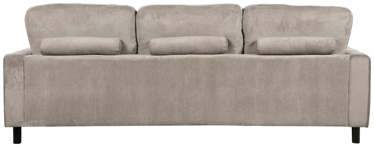 ECKSOFA ARDEN Hellgrau Struktur Rückenkissen  - Hellgrau/Schwarz, Design, Kunststoff/Textil (231/153cm) - MID.YOU