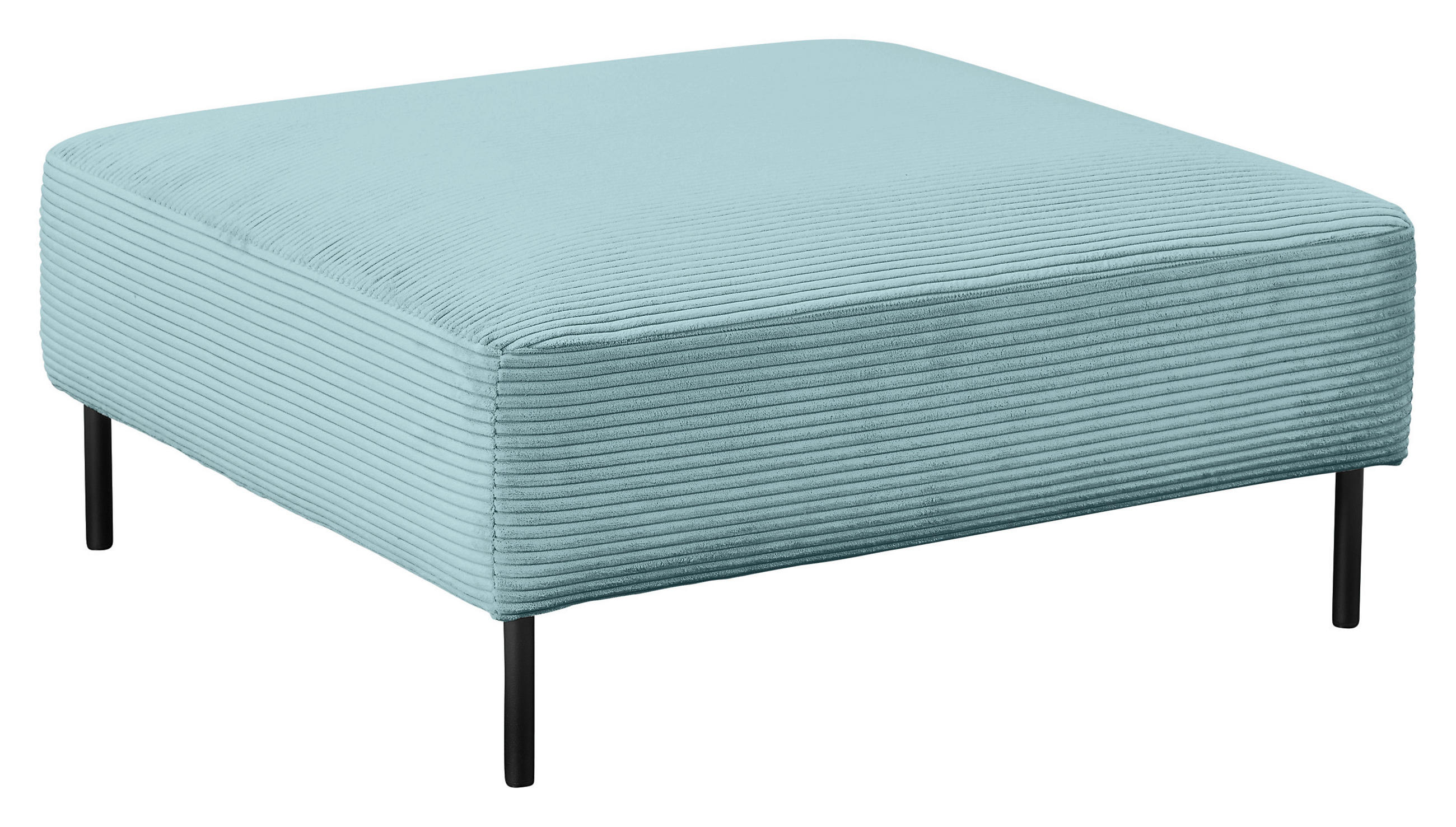 HOCKER in Textil Hellblau  - Schwarz/Hellblau, Design, Textil/Metall (100/41/100cm) - Johann Jakob