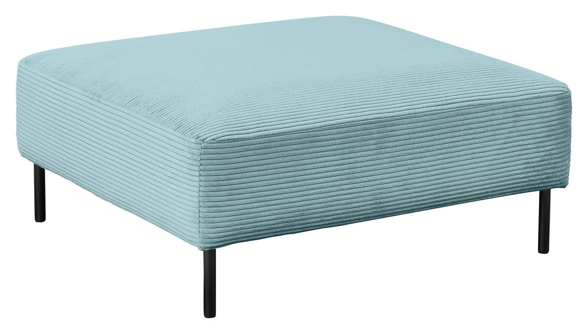 HOCKER in Textil Hellblau  - Schwarz/Hellblau, Design, Textil/Metall (100/41/100cm) - Johann Jakob