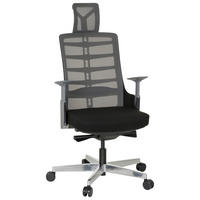 DREHSTUHL  in Netzbespannung, Flachgewebe Grau, Schwarz  - Alufarben/Schwarz, MODERN, Kunststoff/Textil (64/128/62cm) - MID.YOU