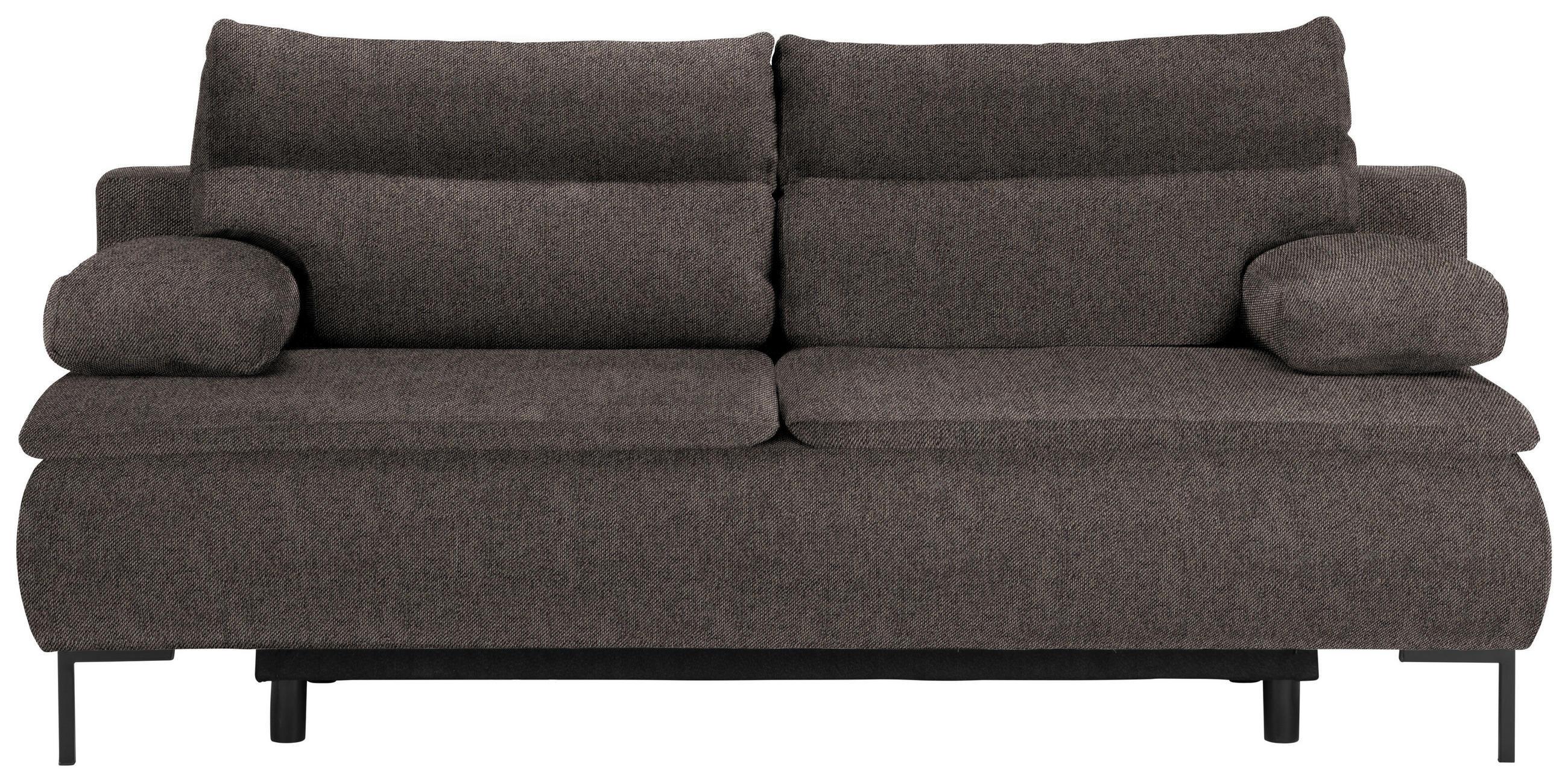 BOXSPRINGSOFA  mit Stoffauswahl Webstoff Dunkelbraun  - Dunkelbraun/Schwarz, Design, Textil/Metall (202/93/100cm) - Novel