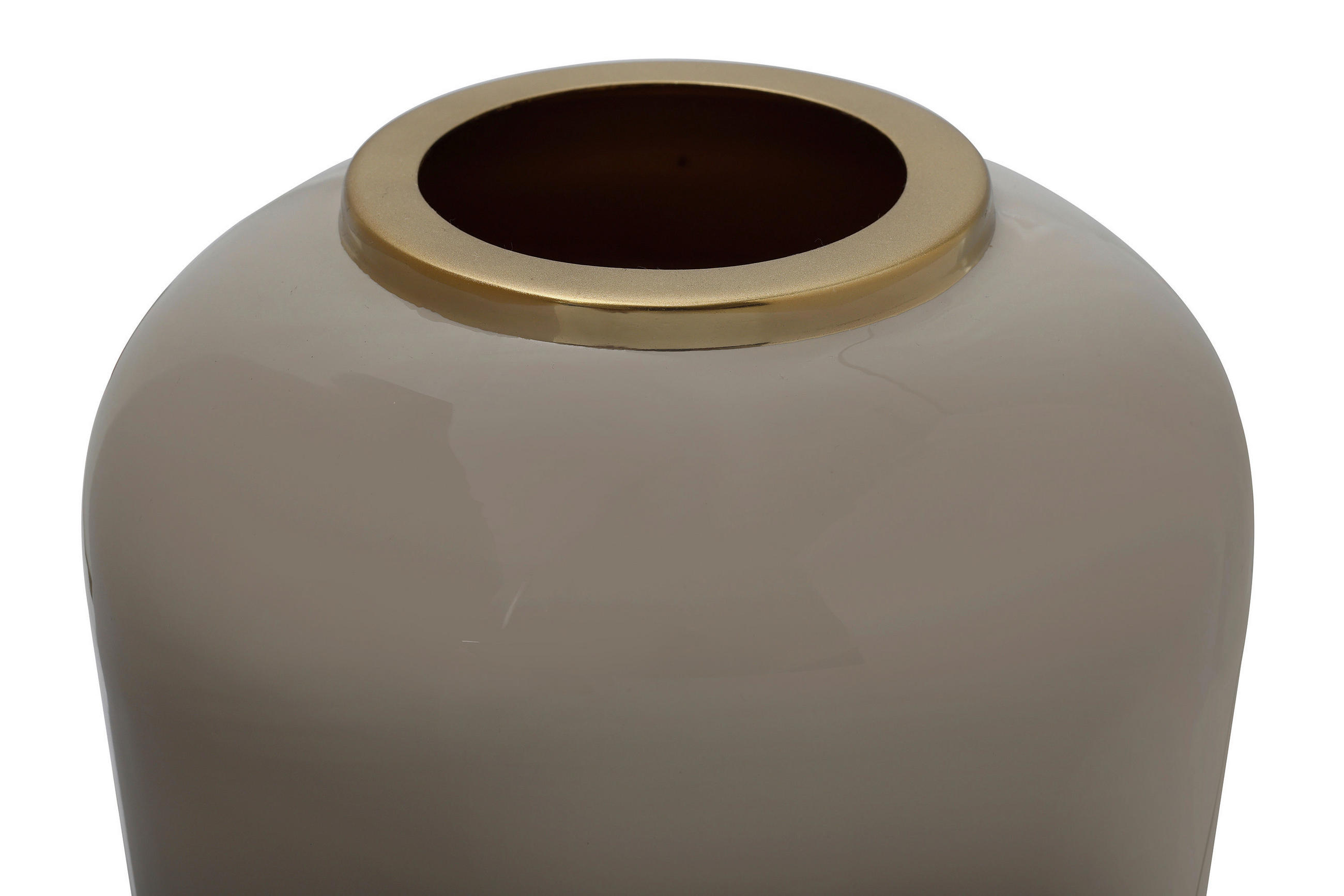 Thumbnail - Kayoom Vase, Taupe, Gold, Metall, 24x50x24 cm, nur zu Dekorationszwecken, Dekoration, Vasen, Metallvasen