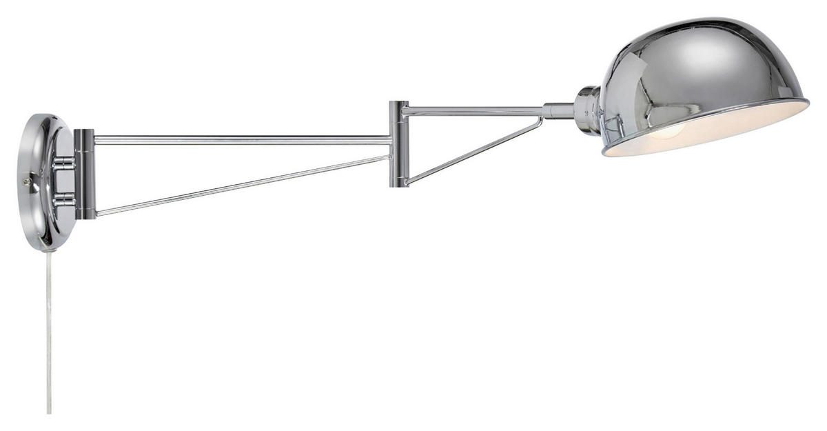 WANDLEUCHTE PORTLAND 76/15,5/17,5 cm   - Edelstahlfarben, Basics, Metall (76/15,5/17,5cm) - Markslöjd