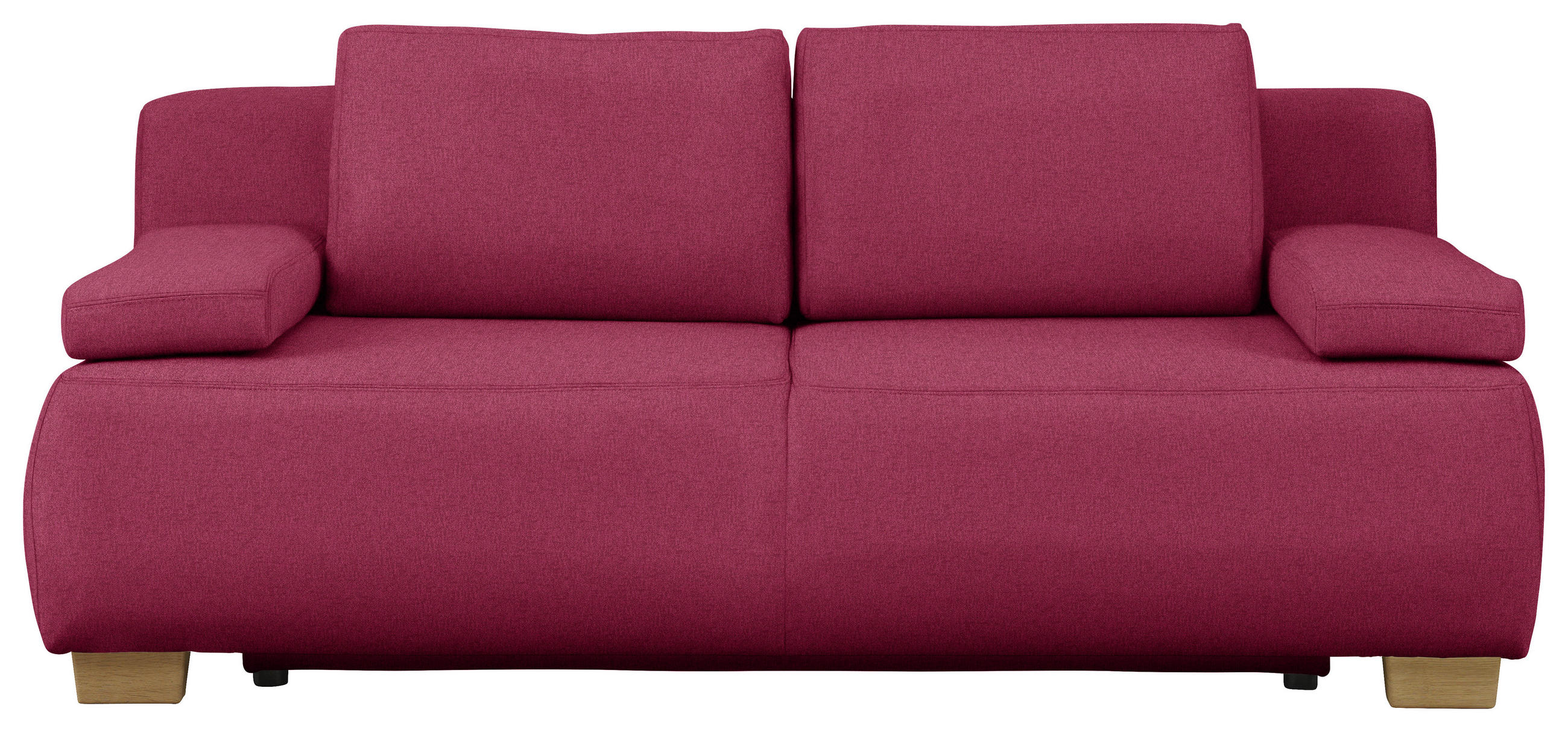 BOXSPRINGSOFA in Webstoff Rot  - Rot/Naturfarben, Design, Holz/Textil (205/93/108cm) - Venda