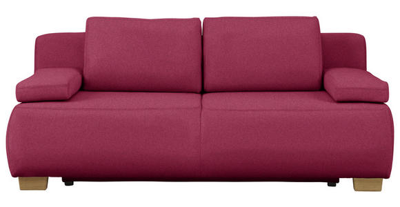 BOXSPRINGSOFA Webstoff Rot  - Rot/Naturfarben, Design, Holz/Textil (205/93/108cm) - Venda