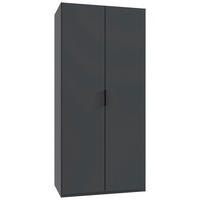 GARDEROB MED VIKDÖRRAR 100/216/58 cm 1-dörrar - grafitfärgad/svart, Design, trämaterial (100/216/58cm) - Boxxx