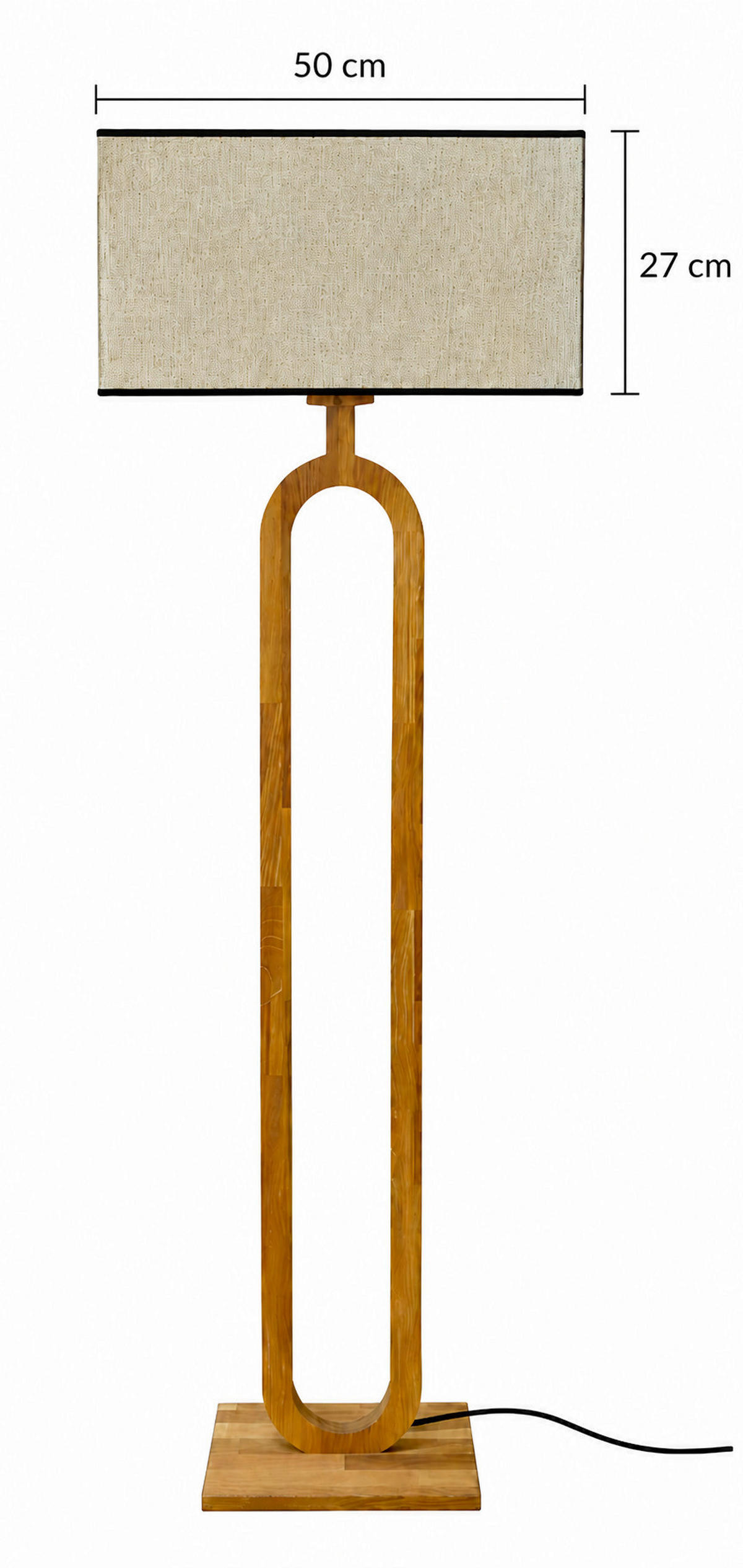STEHLEUCHTE 50/160 cm  - Eichefarben/Creme, Natur, Holz/Textil (50/160cm)