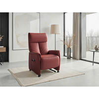 RELAXSESSEL TV CREMONA COMFORT E XL Echtleder Kopfteilverstellung, Fußteilverstellung, Rücken echt    - Rotbraun/Schwarz, Basics, Leder/Kunststoff (76/119/84cm) - Sit & More