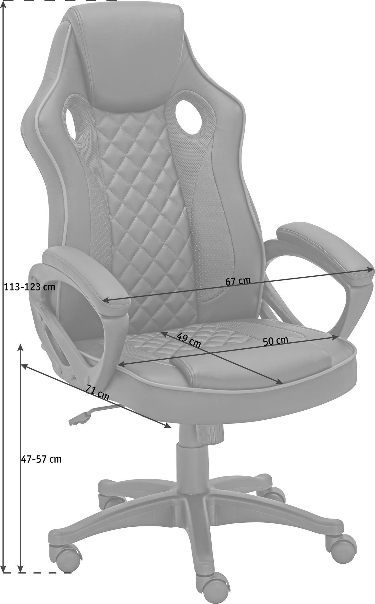 GAMING STOLICA  crvena, crna  metal, plastika, tekstil  - crna/crvena, Basics, metal/tekstil (67/113-123/71cm) - Xora