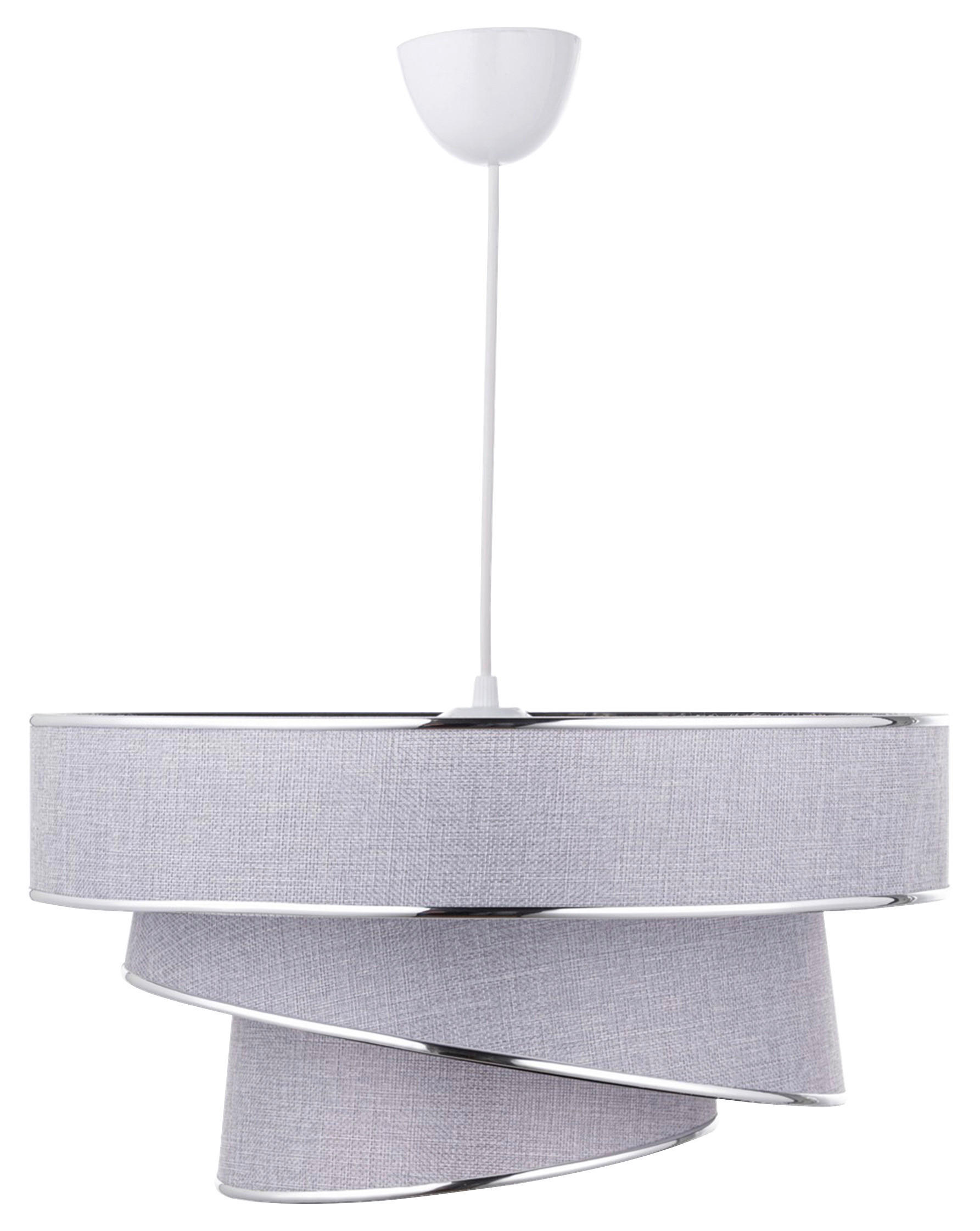 HÄNGELEUCHTE 40/72 cm  - Silberfarben/Grau, KONVENTIONELL, Kunststoff/Textil (40/72cm) - P & B