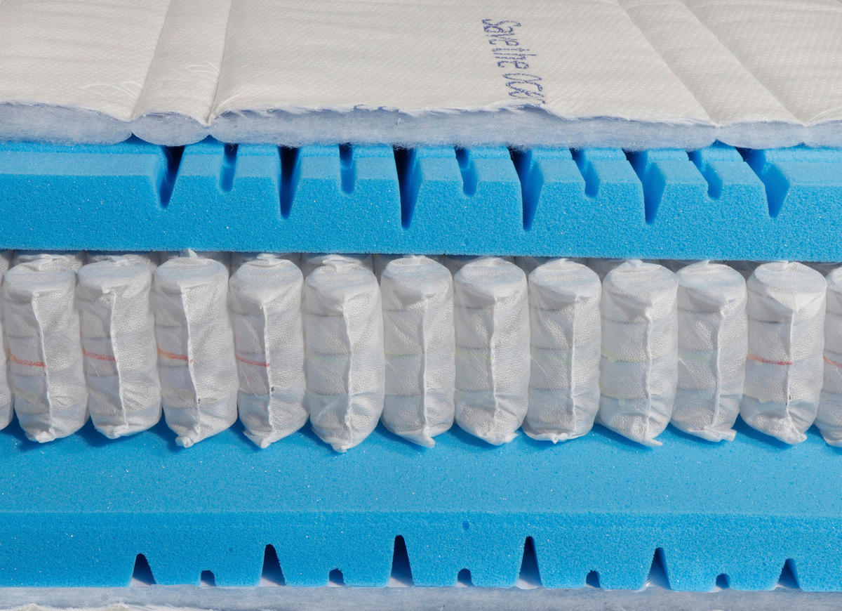 TASCHENFEDERKERNMATRATZE Emotion S60 Hybrid 90/200 cm Höhe ca. 21 cm  - Weiß, Basics, Textil (90/200cm) - Novel