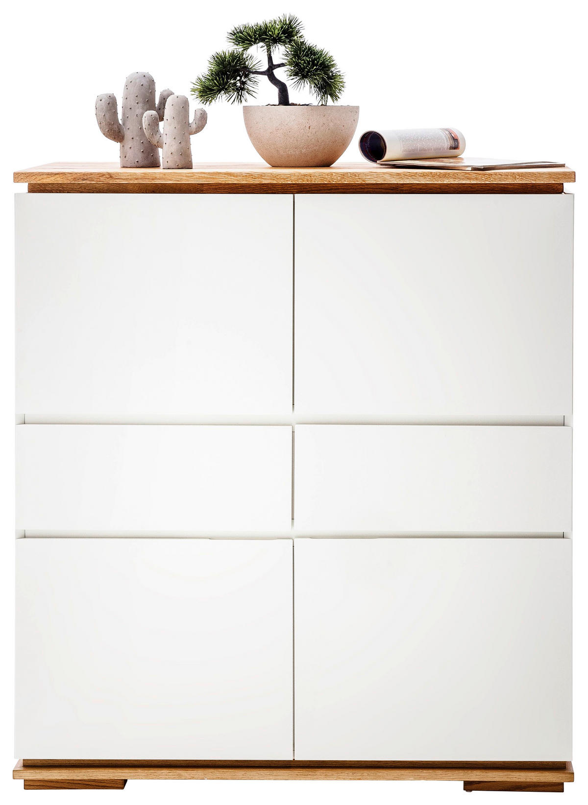 HIGHBOARD Chiaro  in 102/115/40 cm  - Eichefarben/Weiß, Design, Holz/Holzwerkstoff (102/115/40cm)