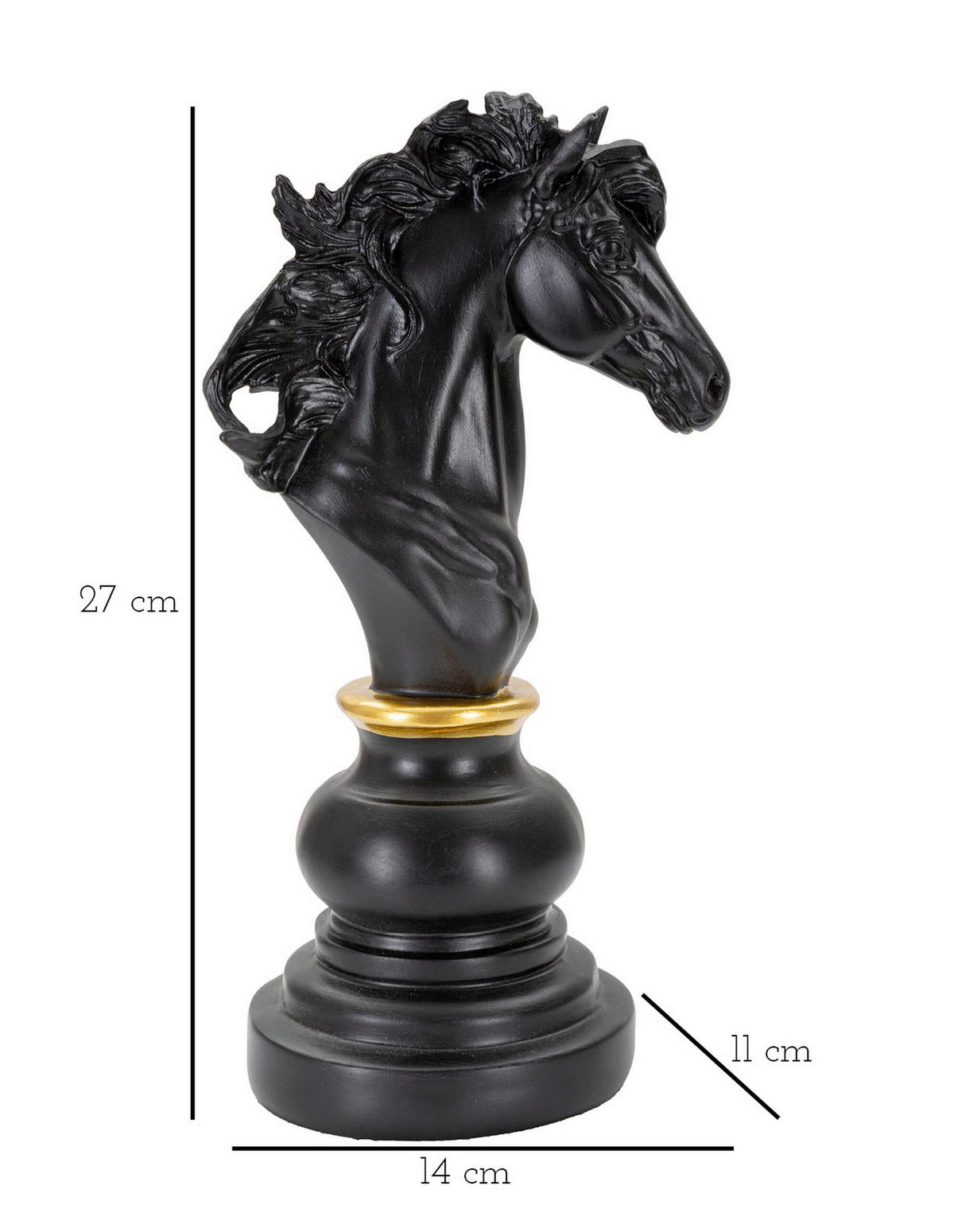 SKULPTUR - Goldfarben/Schwarz, Basics, Kunststoff (14/27/11cm)