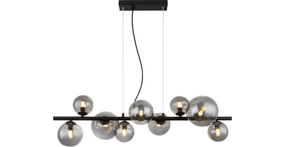 LED-HÄNGELEUCHTE 87/34,5/120 cm   - Schwarz, Design, Glas/Metall (87/34,5/120cm) - Dieter Knoll