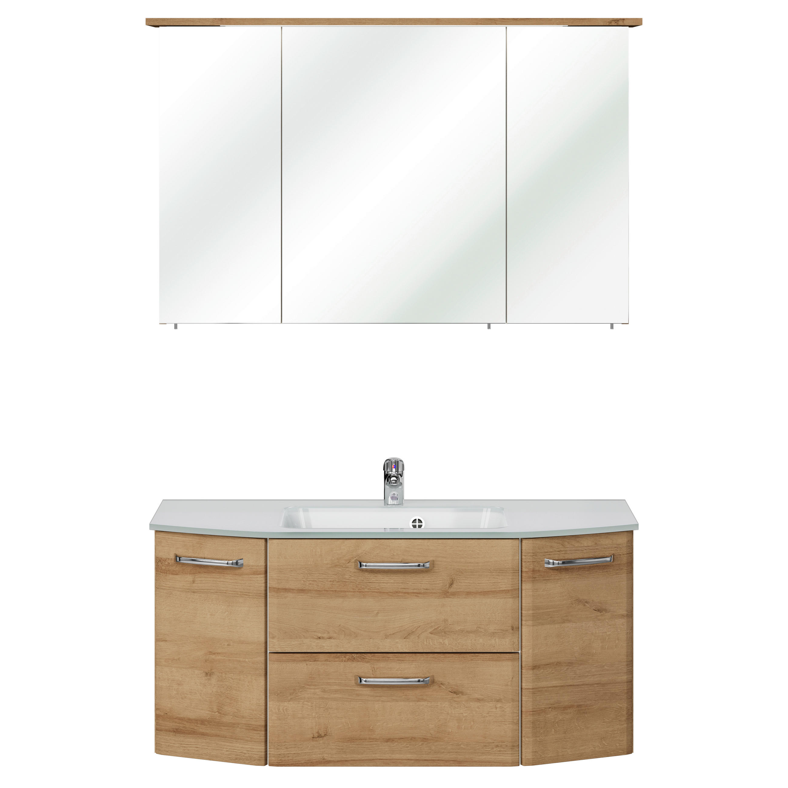 Thumbnail - Pelipal Badezimmer Quickset 318, Weiß, Eiche, Metall, 3-teilig, 1,1 Schubladen, 115 cm, Made in Germany, hängend, Badezi...