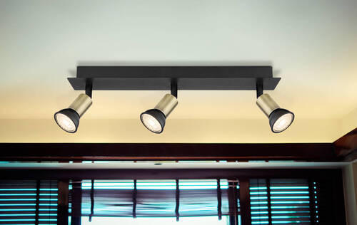 PROIECTOR - auriu/negru, Design, metal (40/6/9cm) - Globo