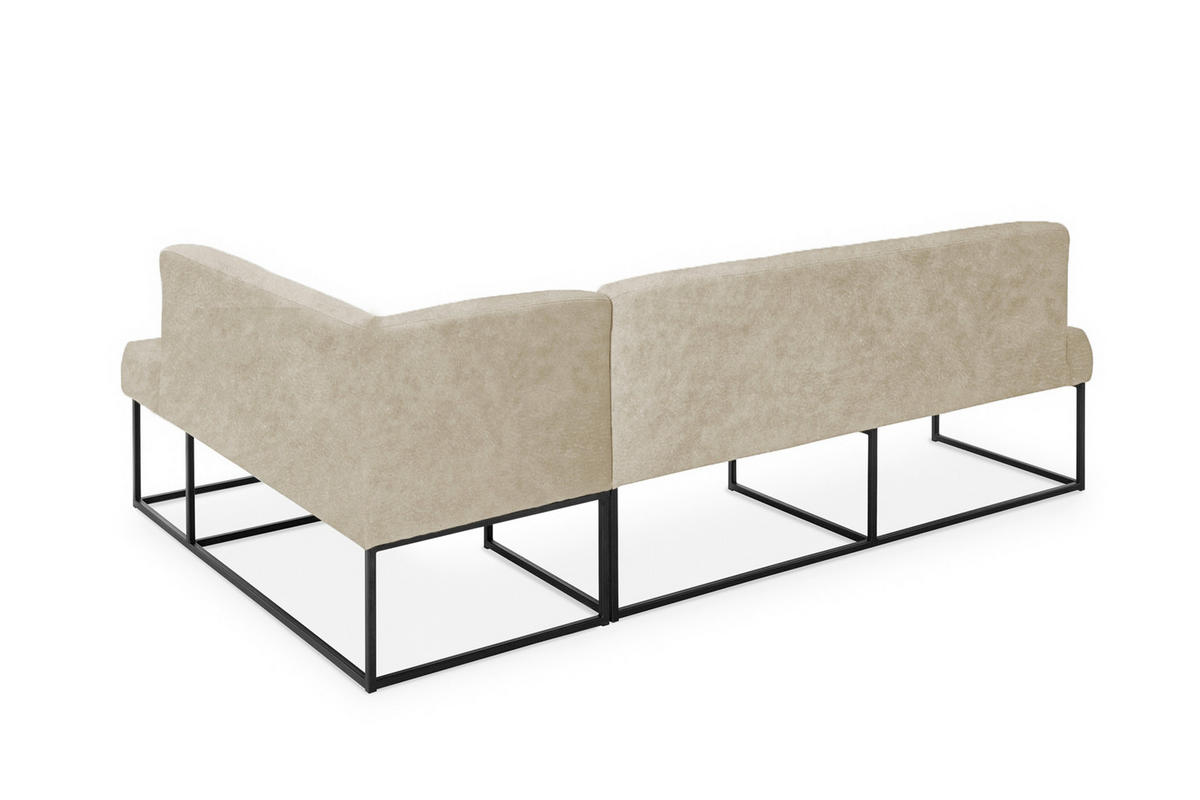 UGAONA KLUPA  boja peska   - crna/boja peska, Moderno, drvo/metal (245/159cm) - Livetastic