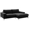 ECKSOFA in Velours Schwarz  - Schwarz, Design, Textil/Metall (253/177cm) - Dieter Knoll